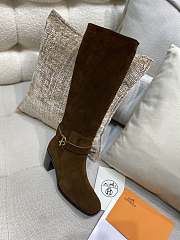 Hermes Brown Suede Long Boots - 2