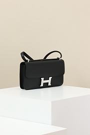 Hermes Constance Bag Black Epsom Silver 24x13x4cm - 6