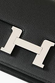 Hermes Constance Bag Black Epsom Silver 24x13x4cm - 2