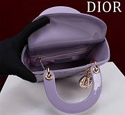 Dior Small Lady Purple Patent Bag 20cm - 6