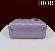 Dior Small Lady Purple Patent Bag 20cm - 5