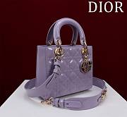 Dior Small Lady Purple Patent Bag 20cm - 4