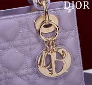 Dior Small Lady Purple Patent Bag 20cm - 2