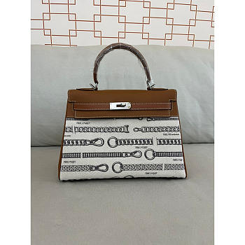 Hermes Kelly 25 Retourne Veau Barenia Brown 25cm