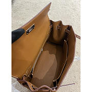 Hermes Kelly 25 Retourne Veau Barenia Brown 25cm - 3