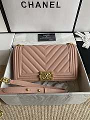 Chanel Leboy Bag Pink Caviar Gold Chevron 25cm - 1