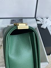 Chanel Leboy Bag Green Caviar Chevron Gold 25cm - 4