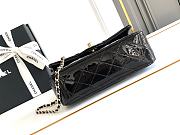 Chanel Top Handle Flap Bag Black Patent 20x9x13cm - 5