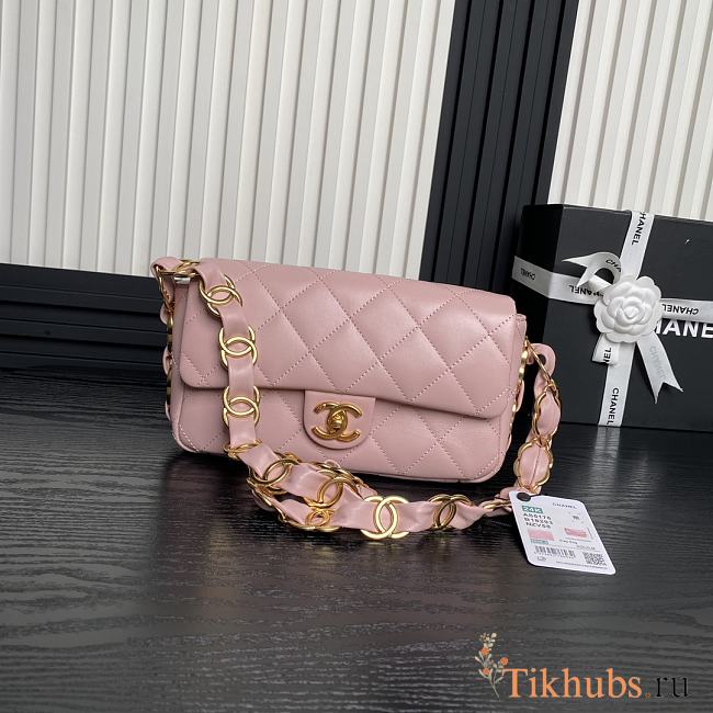 Chanel Flap Bag Pink Lambskin 22.5cm - 1