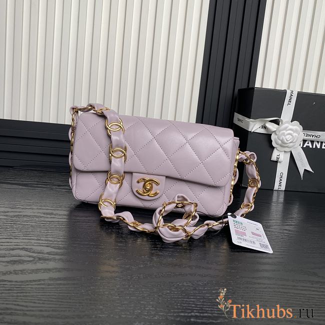 Chanel Flap Bag Light Purple Lambskin 22.5cm - 1