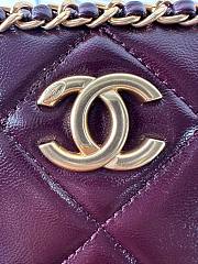 Chanel Small Camera Case Lambskin Gold Burgundy 23x14x7cm - 3