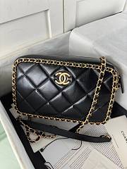 Chanel Small Camera Case Lambskin Gold Black 23x14x7cm - 1