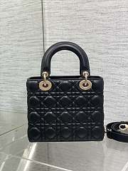 Dior Dioramour Small Lady Bag Black Lambskin 20 x 17 x 8 cm - 3