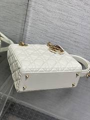 Dior Dioramour Small Lady Bag White Lambskin 20 x 17 x 8 cm - 4