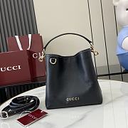 Gucci GG Emblem Mini Bucket Bag Black 19x18x11cm - 1