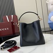 Gucci GG Emblem Mini Bucket Bag Black 19x18x11cm - 4