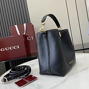 Gucci GG Emblem Mini Bucket Bag Black 19x18x11cm - 3