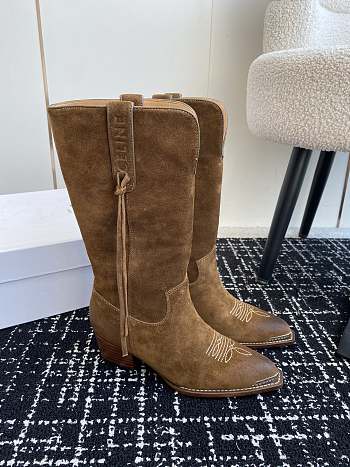 Celine Tan Suede Boots