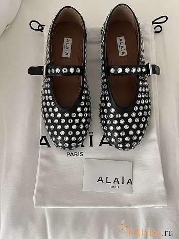 Alaia Ballerina Rhinstone Mary Jane Flats