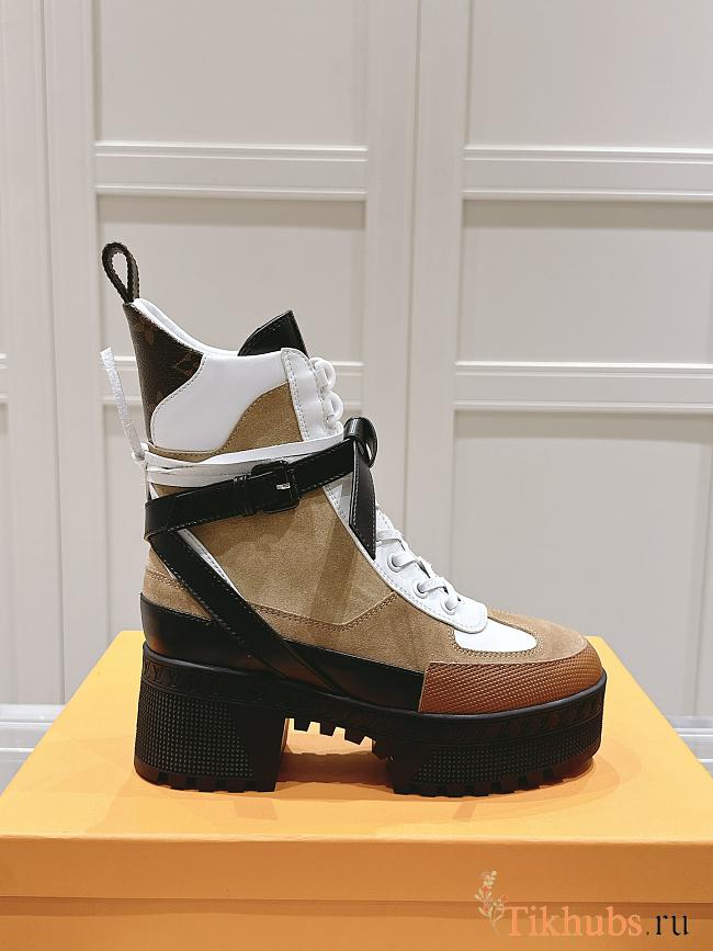 Louis Vuitton LV Laureate Platform Beige Boots - 1