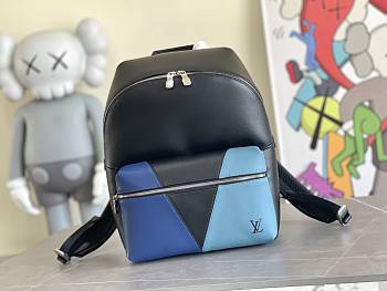 Louis Vuitton LV Backpack Discovery Black Blue 37x40x20cm