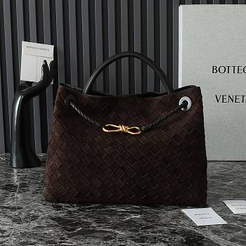 Bottega Veneta Medium Andiamo Suede Dark Brown 32.5x24x12cm