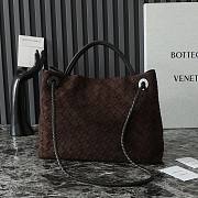 Bottega Veneta Medium Andiamo Suede Dark Brown 32.5x24x12cm - 6