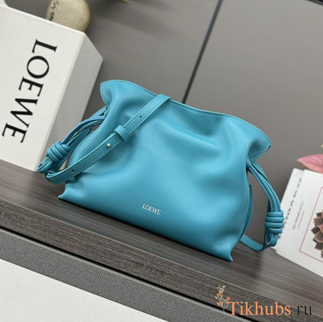 Loewe Mini Flamenco Clutch Bag Blue 23x18x9cm - 1