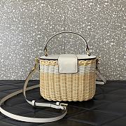 Valentino Vlogo Signature Wicker Vanity Bag White 19x13.5x13cm - 2