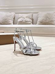 Christian Louboutin Tangueva Silver Sandals 10cm - 1