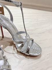 Christian Louboutin Tangueva Silver Sandals 10cm - 4