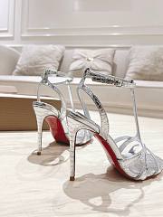 Christian Louboutin Tangueva Silver Sandals 10cm - 3