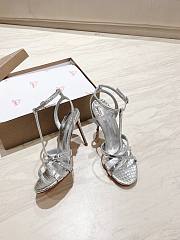 Christian Louboutin Tangueva Silver Sandals 10cm - 2