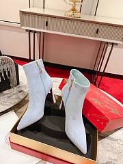 Christian Louboutin Condora 100 Suede Ankle Boots Blue - 5