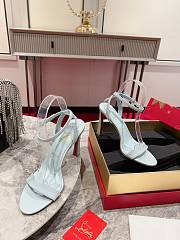 Christian Louboutin Condora Queen Patent Blue Sandals 85 - 1