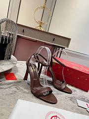 Christian Louboutin Condora Queen Leather Dark Brown Sandals 85 - 1