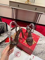 Christian Louboutin Condora Queen Leather Dark Brown Sandals 85 - 4