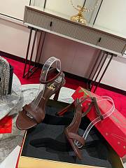 Christian Louboutin Condora Queen Leather Dark Brown Sandals 85 - 2