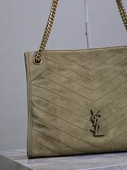 YSL Niki Medium Shopping Suede Green Bag 33x27x11.5cm - 5