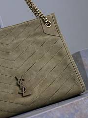 YSL Niki Medium Shopping Suede Green Bag 33x27x11.5cm - 3