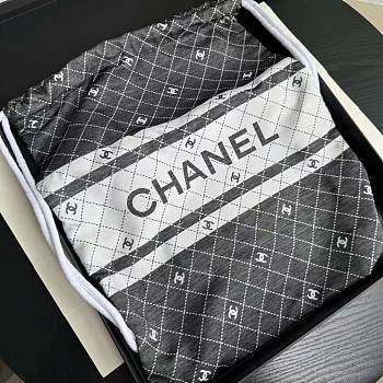 Chanel 22 Handbag Grey White 45x35cm