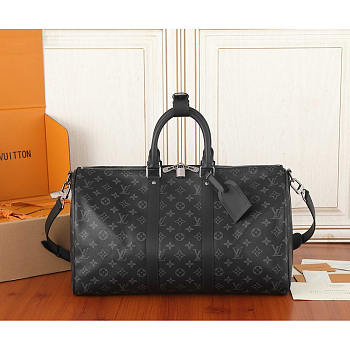 Louis Vuitton LV Keepall Bandoulière 45 Bag Monogram Black 45x27x20cm