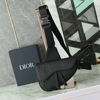 Dior Saddle Bag Black Gravity Leather 27x20x5cm