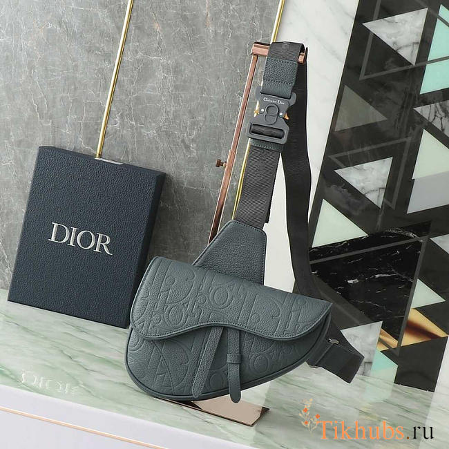 Dior Saddle Bag Grey Gravity Leather 27x20x5cm - 1