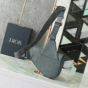 Dior Saddle Bag Grey Gravity Leather 27x20x5cm - 3