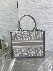 Dior Small Book Tote Grey Oblique 26.5x22x14cm - 6