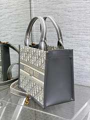 Dior Small Book Tote Grey Oblique 26.5x22x14cm - 4