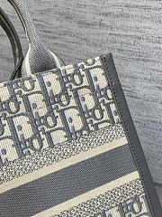 Dior Small Book Tote Grey Oblique 26.5x22x14cm - 5