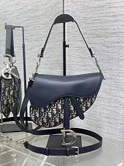 Dior Saddle Bag with Strap Blue Oblique 25.5x20x6.5cm - 1