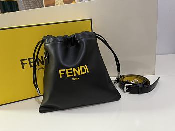 Fendi Black Leather Handbag 24x24x2cm